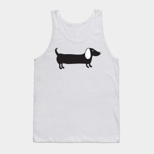 Simple black and white dachshund Tank Top